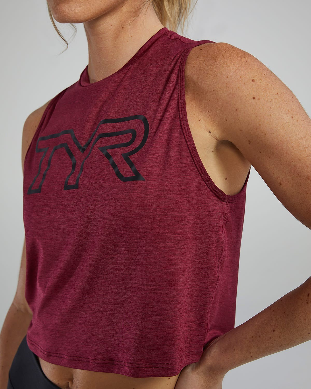 ClimaDryTM Women's Cropped Tech Tank - Solid / Heather