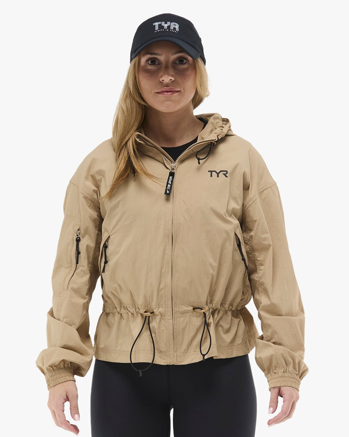 Women's Full Zip Windbreaker - Khaki