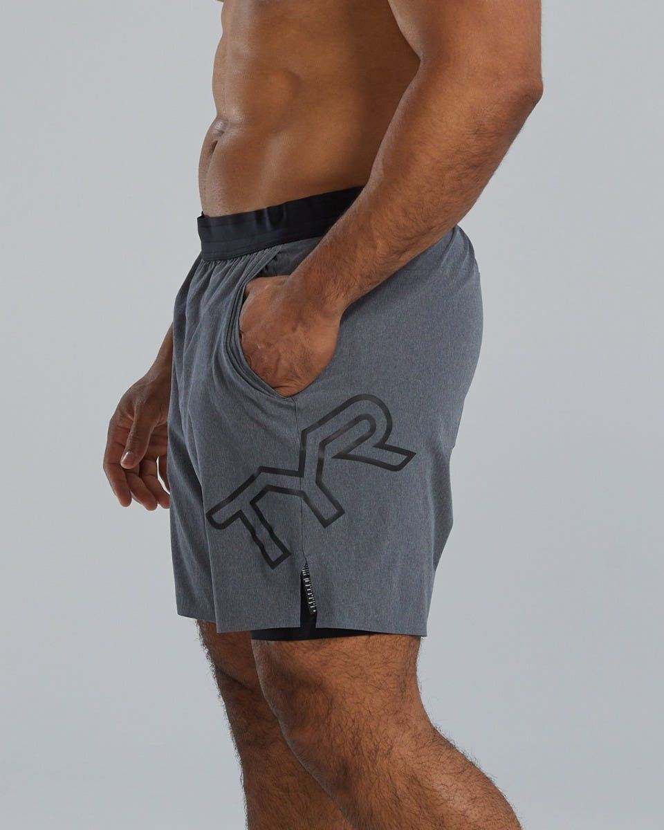 HydrosphereTM Men's Lined 7" Unbroken Big Logo Shorts - Solid