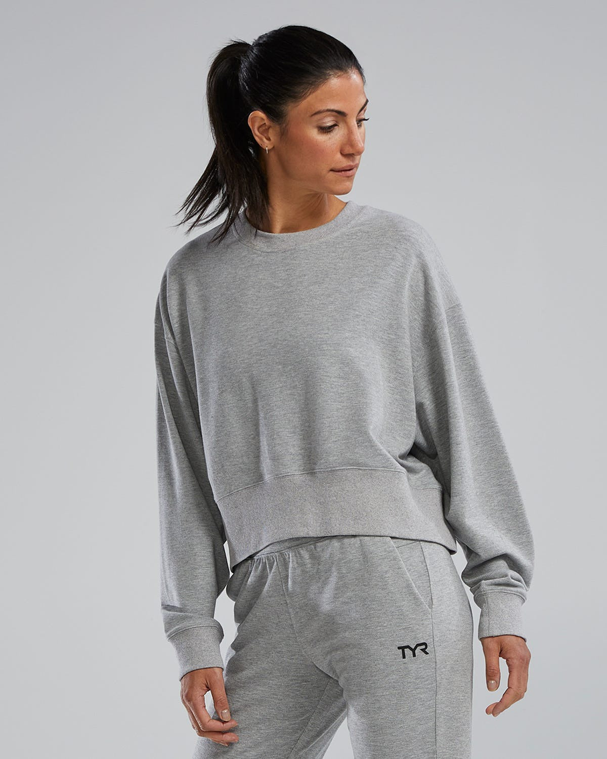 UltraSoft Women's Midweight Terry Cropped Crew
