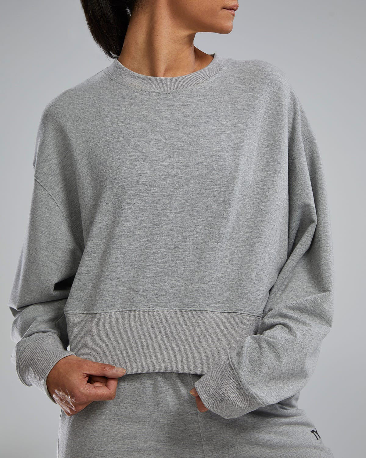 UltraSoft Women's Midweight Terry Cropped Crew