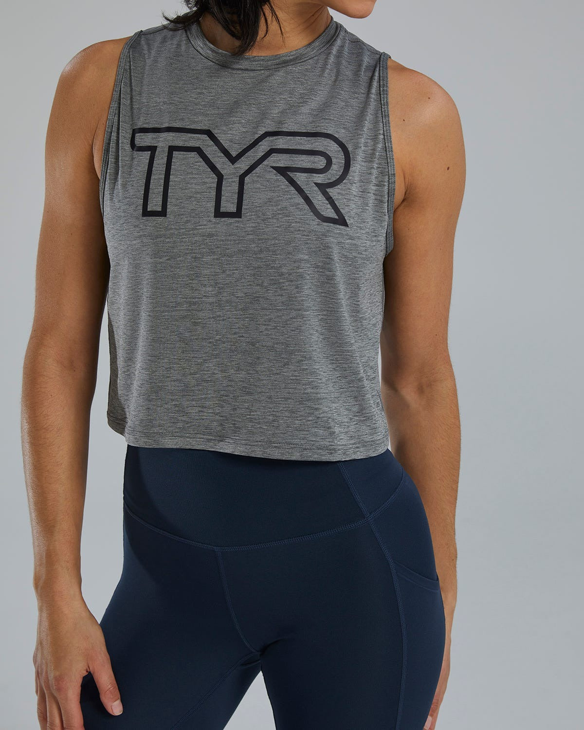 ClimaDryTM Women's Cropped Tech Tank - Solid / Heather