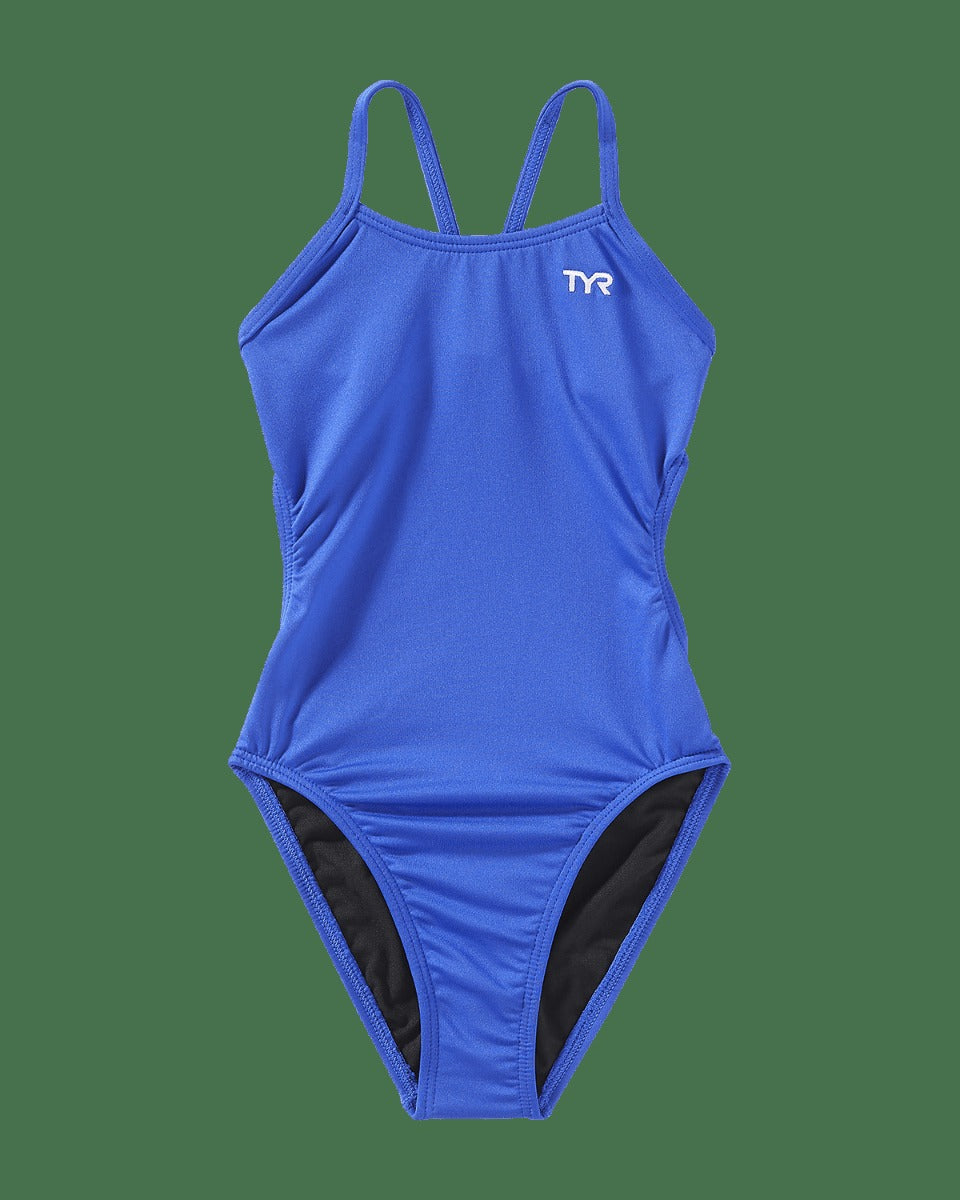 Durafast Elite® Girl's Cutoutfit Swimsuit - Solid