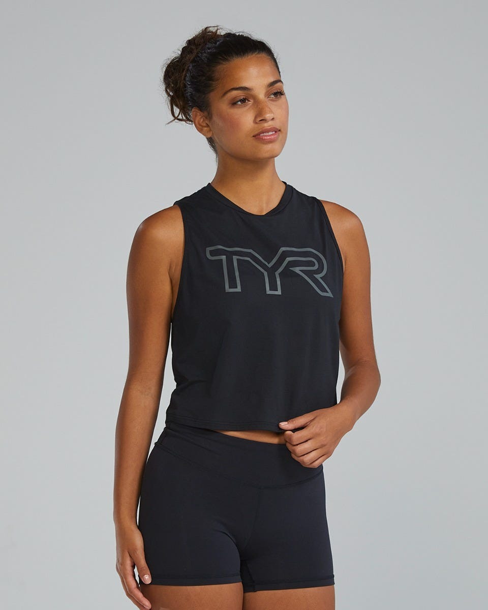 ClimaDryTM Women's Cropped Tech Tank - Solid / Heather