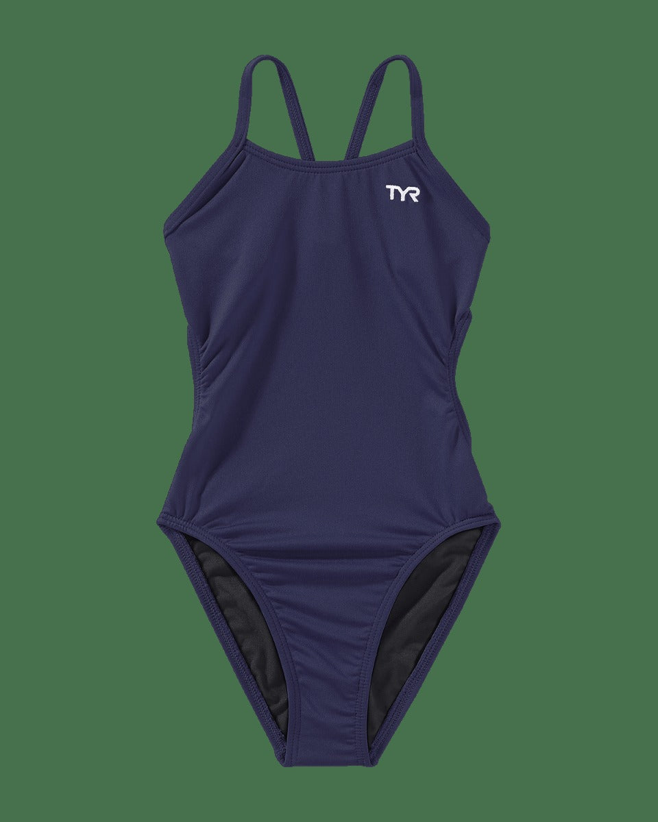 Durafast Elite® Girl's Cutoutfit Swimsuit - Solid