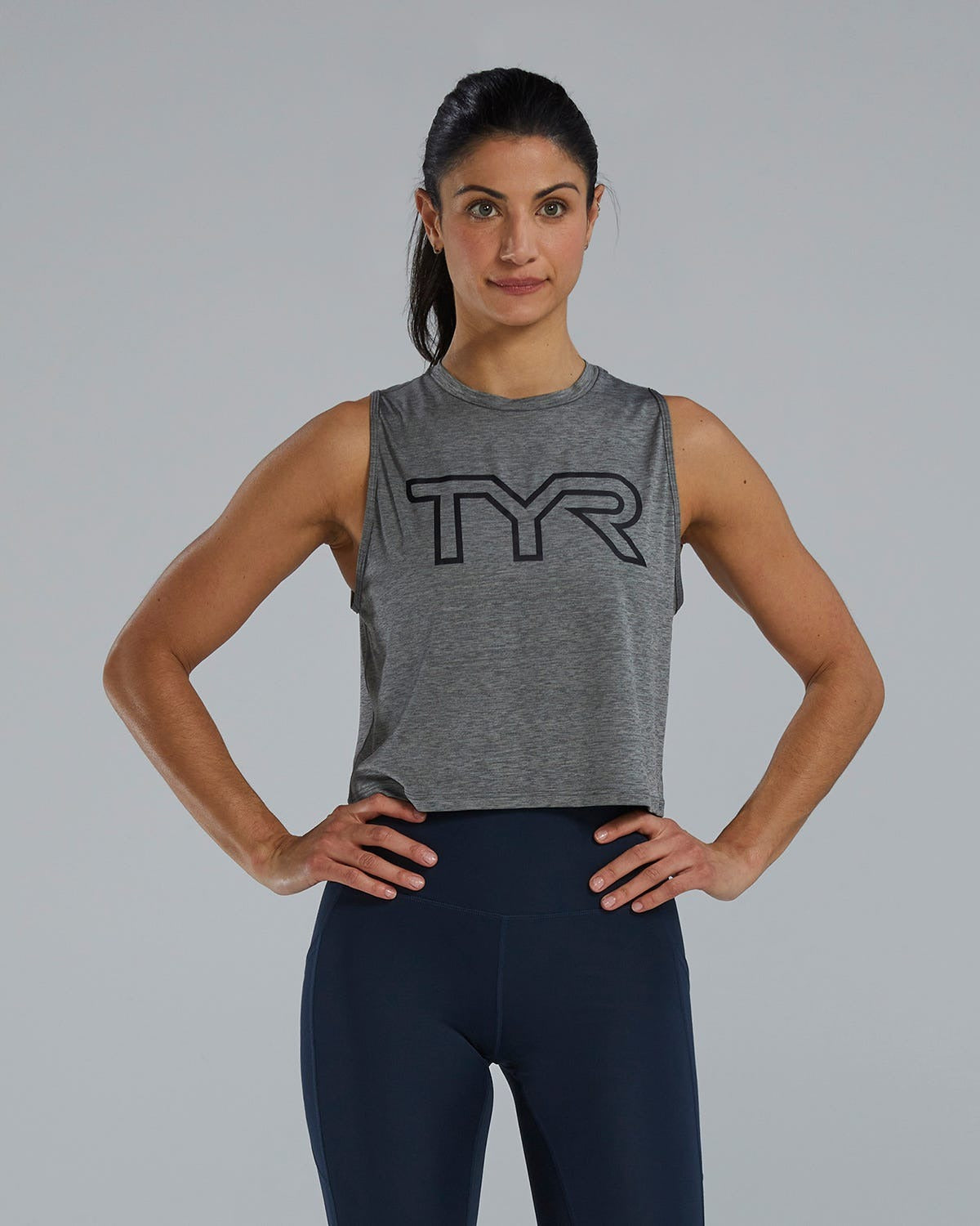 ClimaDryTM Women's Cropped Tech Tank - Solid / Heather