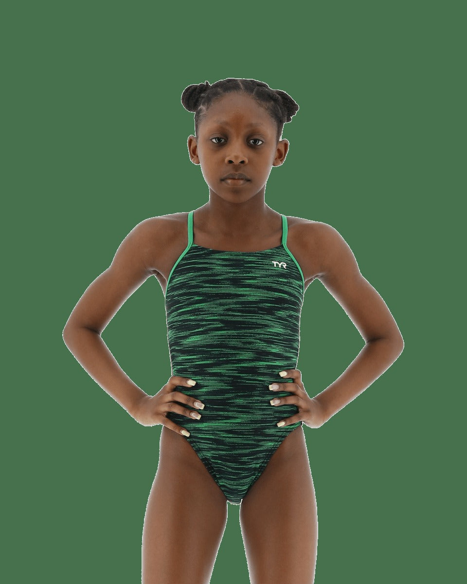 Durafast Elite® Girl's Cutoutfit Swimsuit - Fizzy