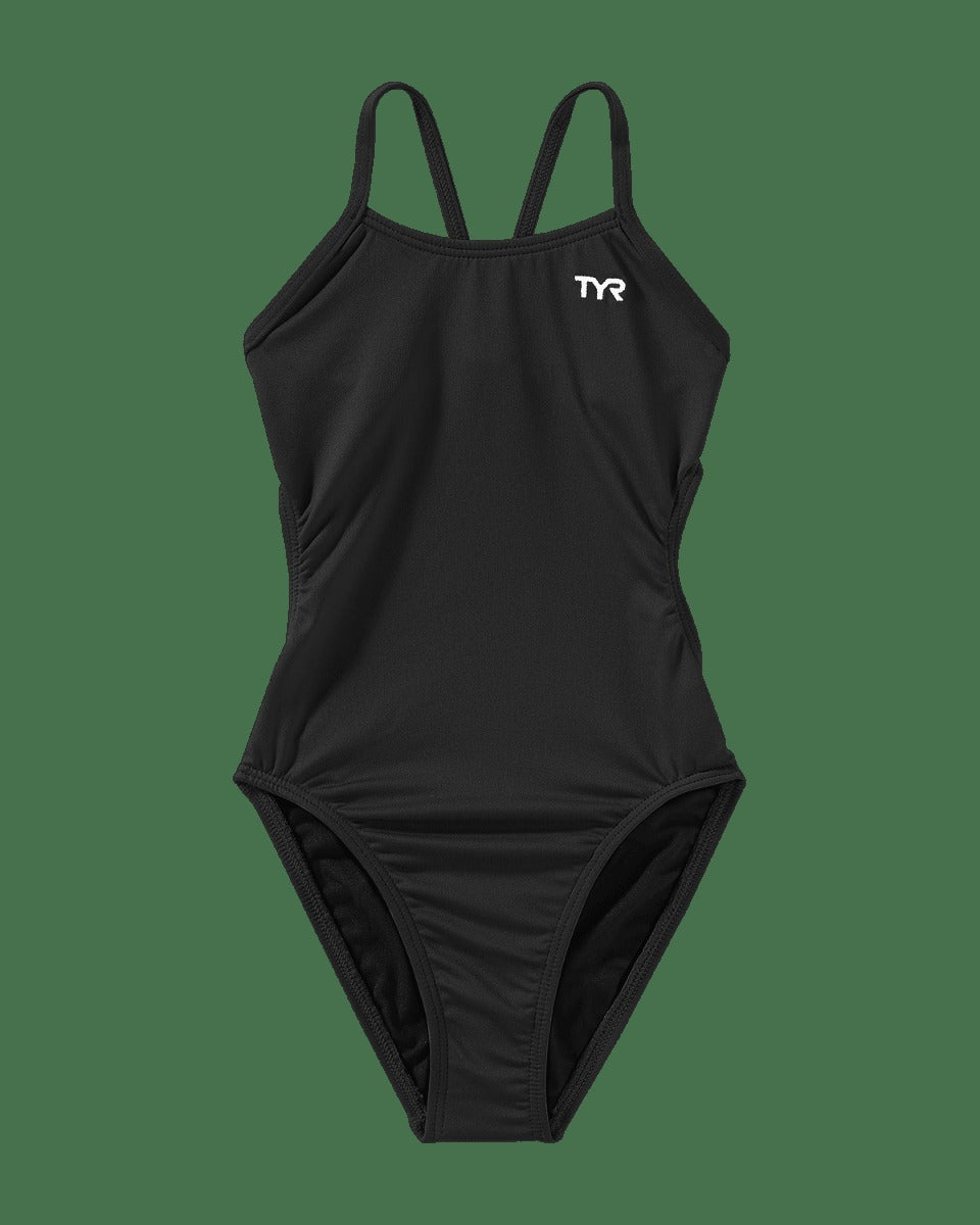 Durafast Elite® Girl's Cutoutfit Swimsuit - Solid