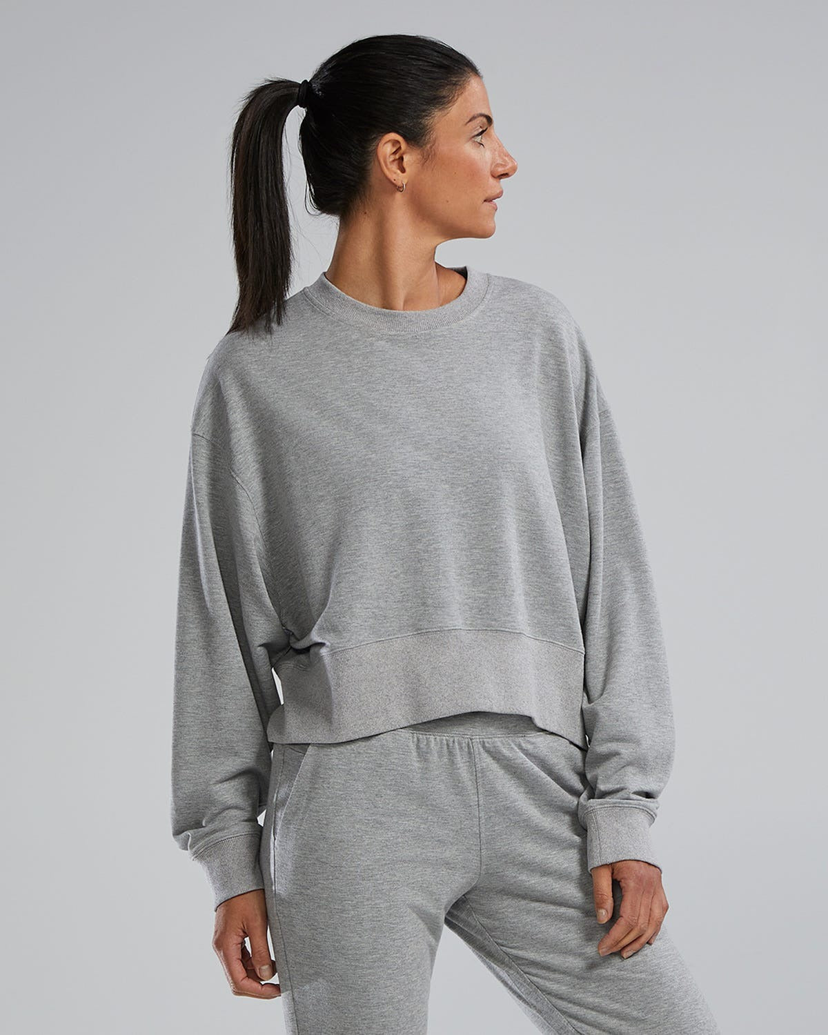 UltraSoft Women's Midweight Terry Cropped Crew