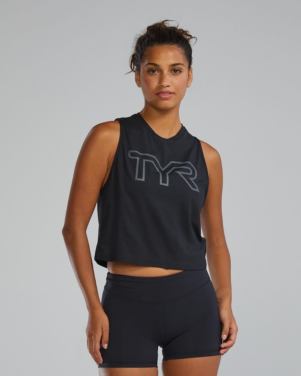 ClimaDryTM Women's Cropped Tech Tank - Solid / Heather