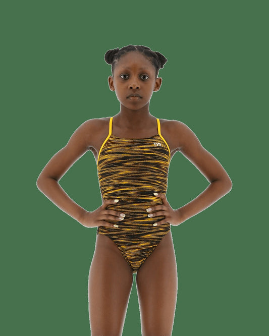 Durafast Elite® Girl's Cutoutfit Swimsuit - Fizzy