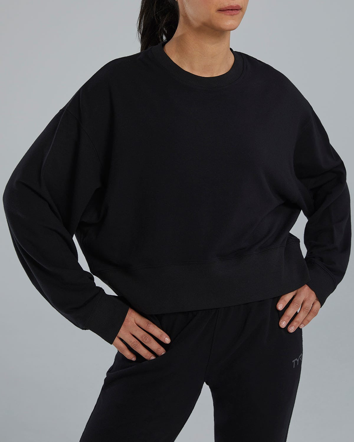 UltraSoft Women's Midweight Terry Cropped Crew