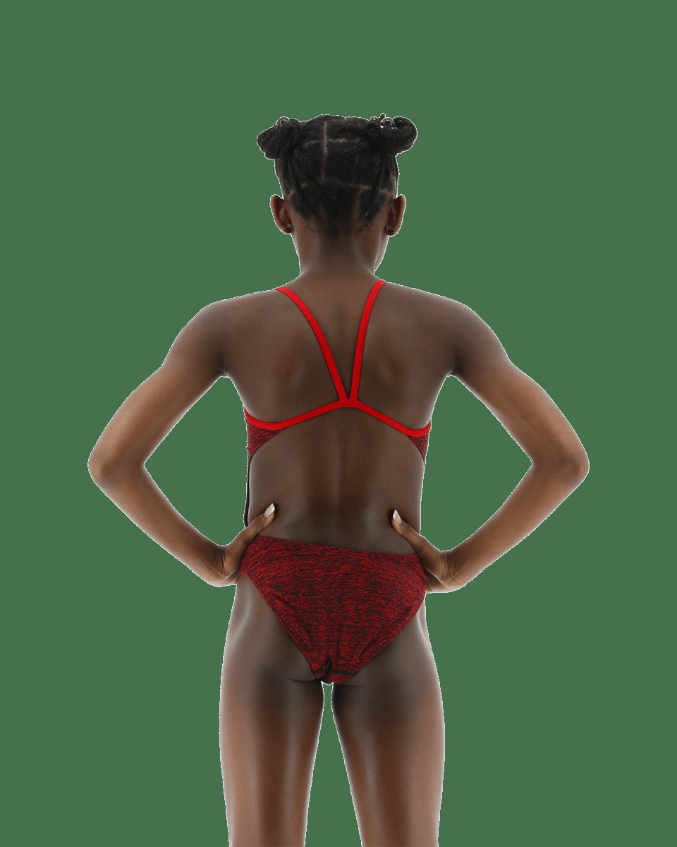 Durafast Elite® Girl's Cutoutfit Swimsuit - Lapped