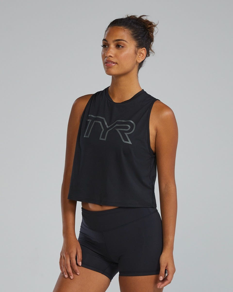 ClimaDryTM Women's Cropped Tech Tank - Solid / Heather