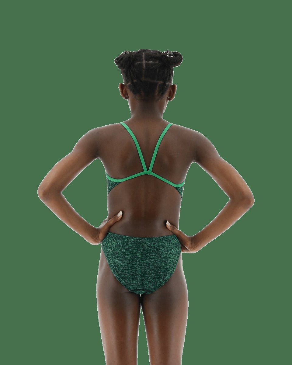 Durafast Elite® Girl's Cutoutfit Swimsuit - Lapped