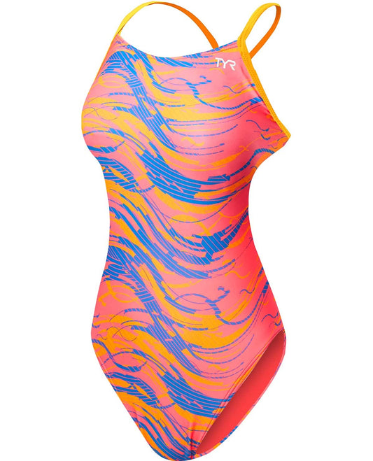 Durafast Elite® Girl's Cutoutfit Swimsuit - Waveform