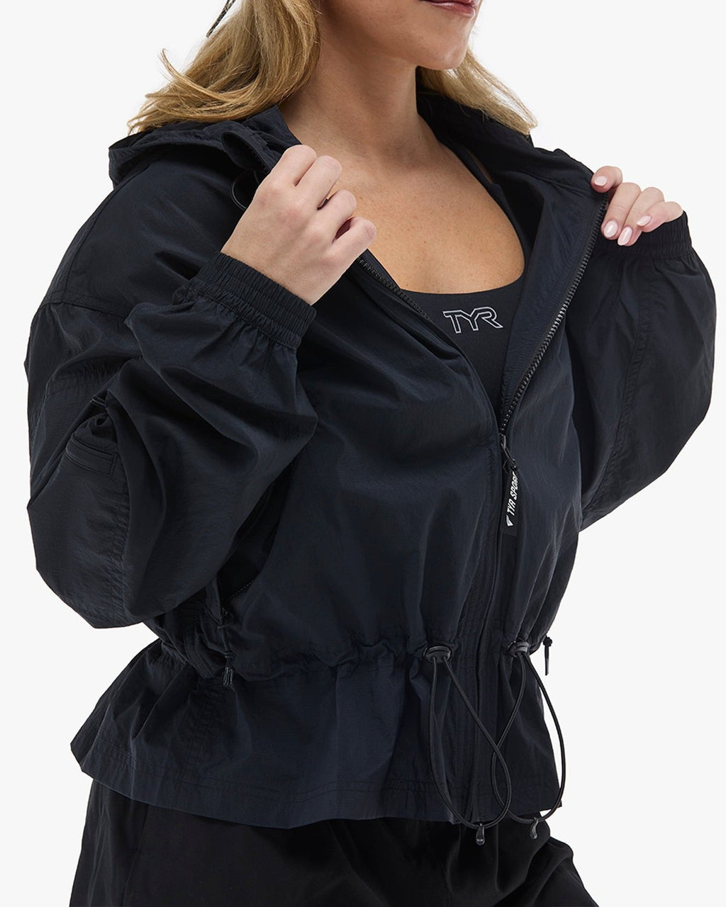 Women's Full Zip Windbreaker - Black