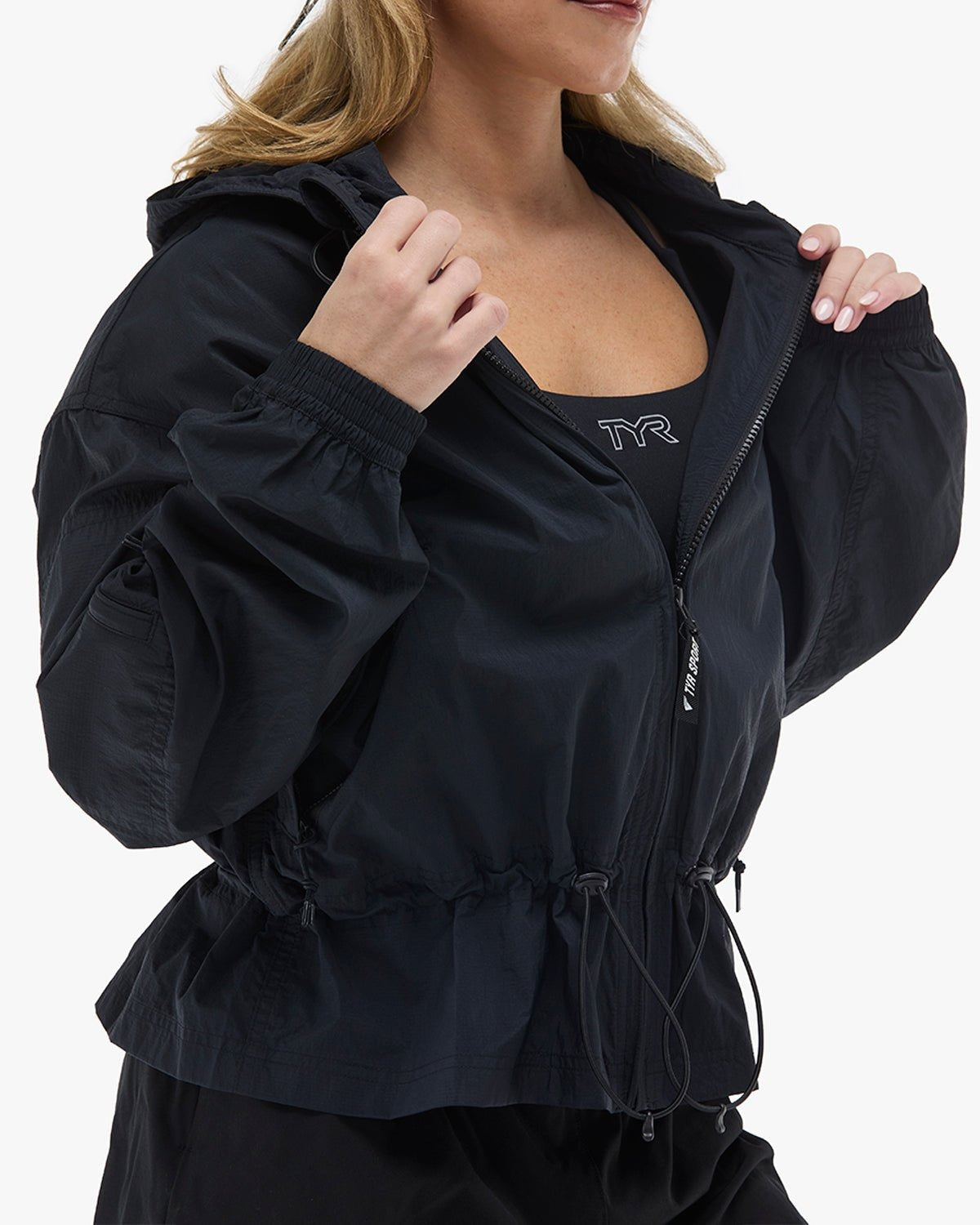 Women's Full Zip Windbreaker - Black
