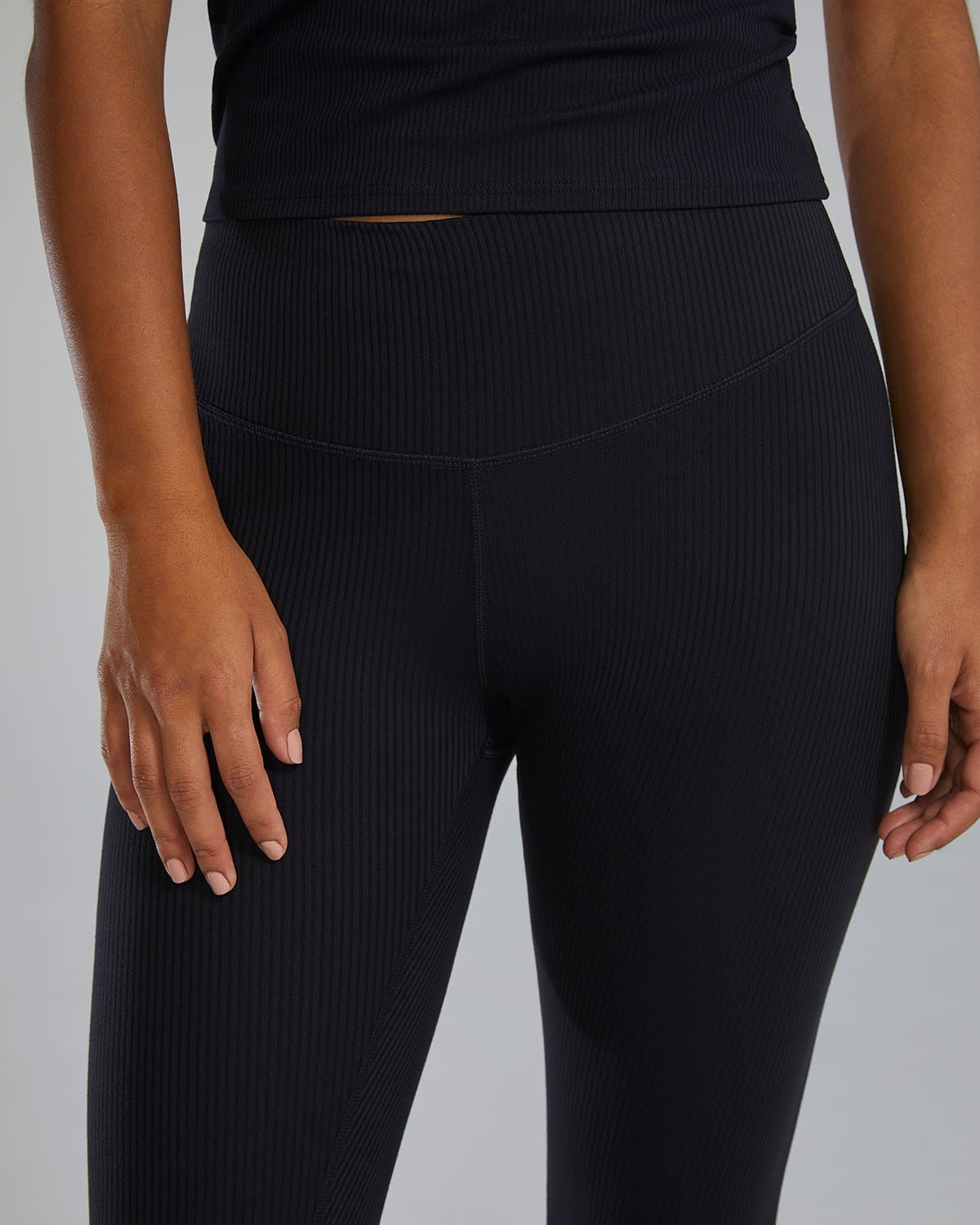 Women's Joule Elite Ribbed High-Rise Leggings 25"
