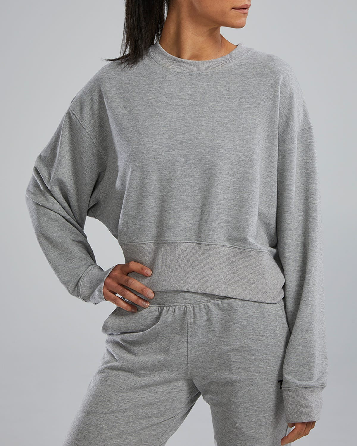 UltraSoft Women's Midweight Terry Cropped Crew