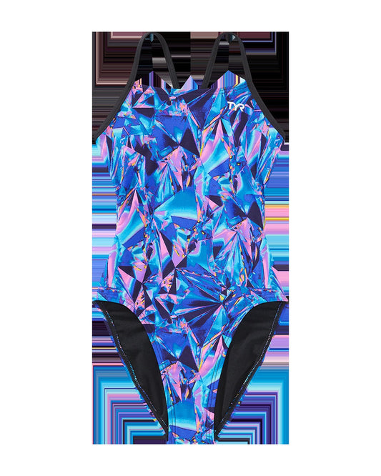 Durafast Elite® Girl's Cutoutfit Swimsuit - Crystalized