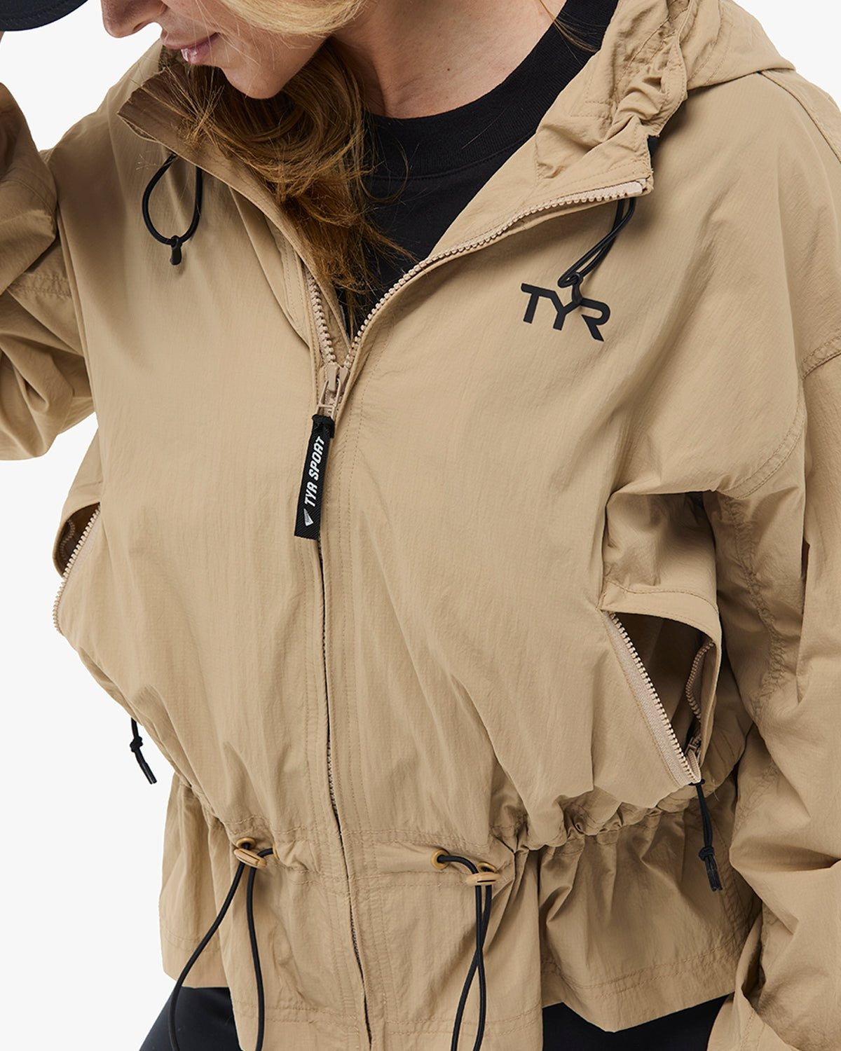 Women's Full Zip Windbreaker - Khaki