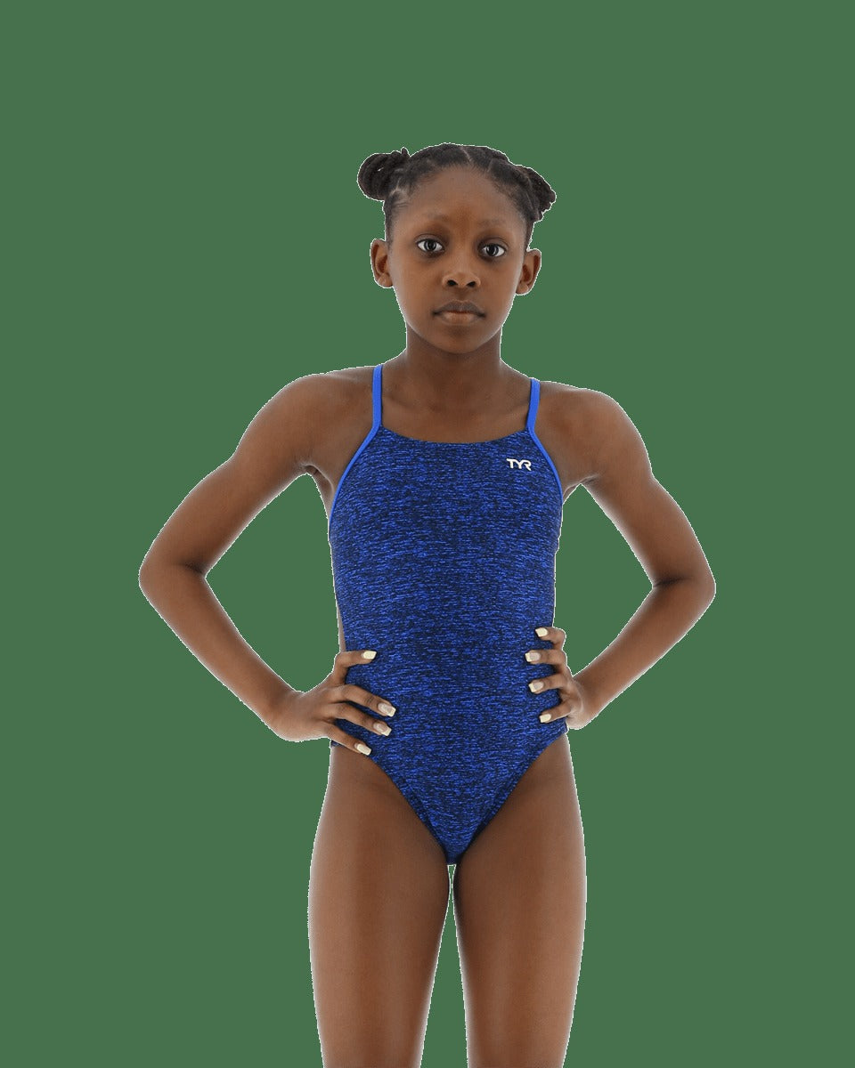 Durafast Elite® Girl's Cutoutfit Swimsuit - Lapped