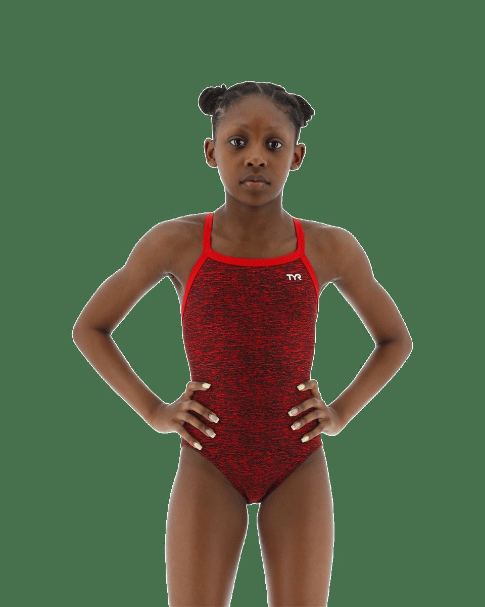 Durafast Elite® Girl's Diamondfit Swimsuit - Lapped