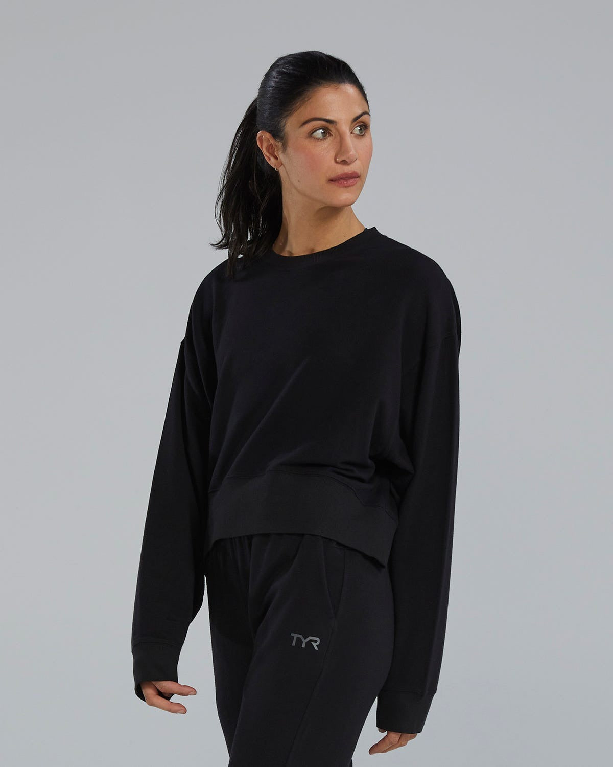 UltraSoft Women's Midweight Terry Cropped Crew