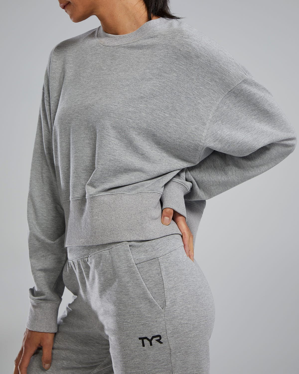 UltraSoft Women's Midweight Terry Cropped Crew