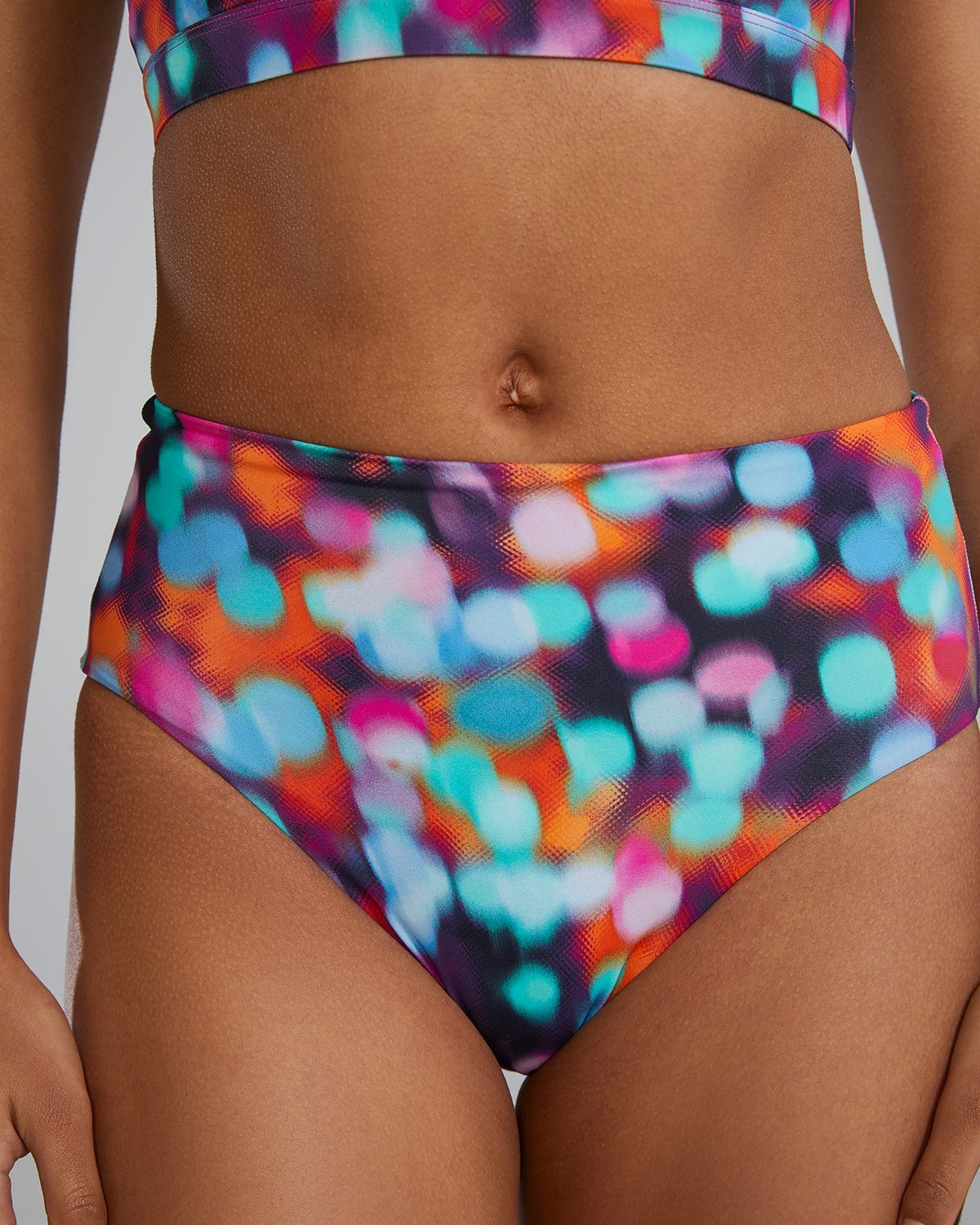 Arielle High Waisted Bikini Bottom - PRISMATIC DAYSTAR
