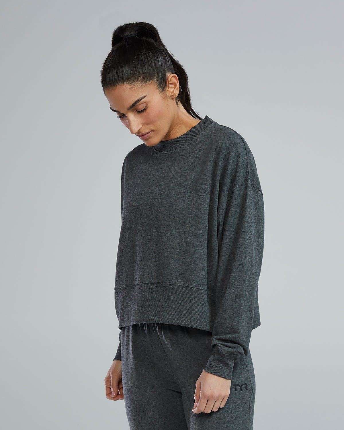 UltraSoft Women's Midweight Terry Cropped Crew