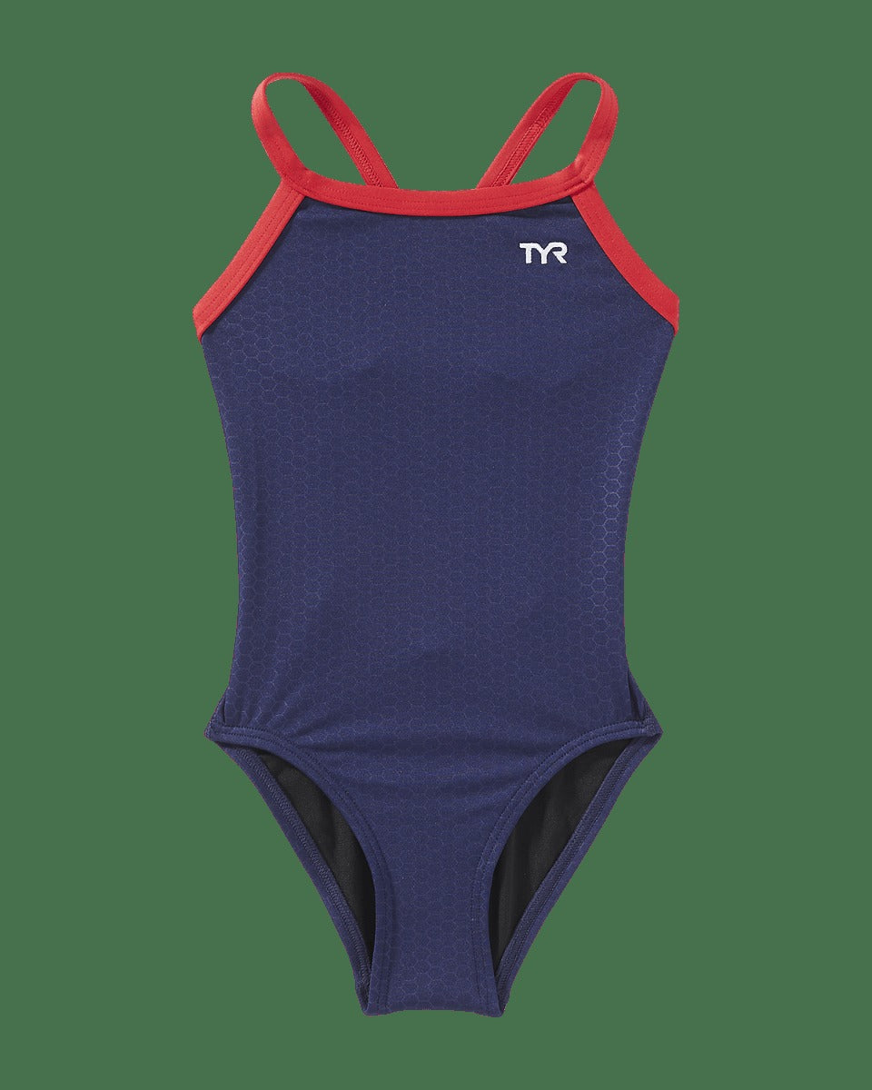 Durafast Elite® Girl's Diamondfit Swimsuit - Hexa